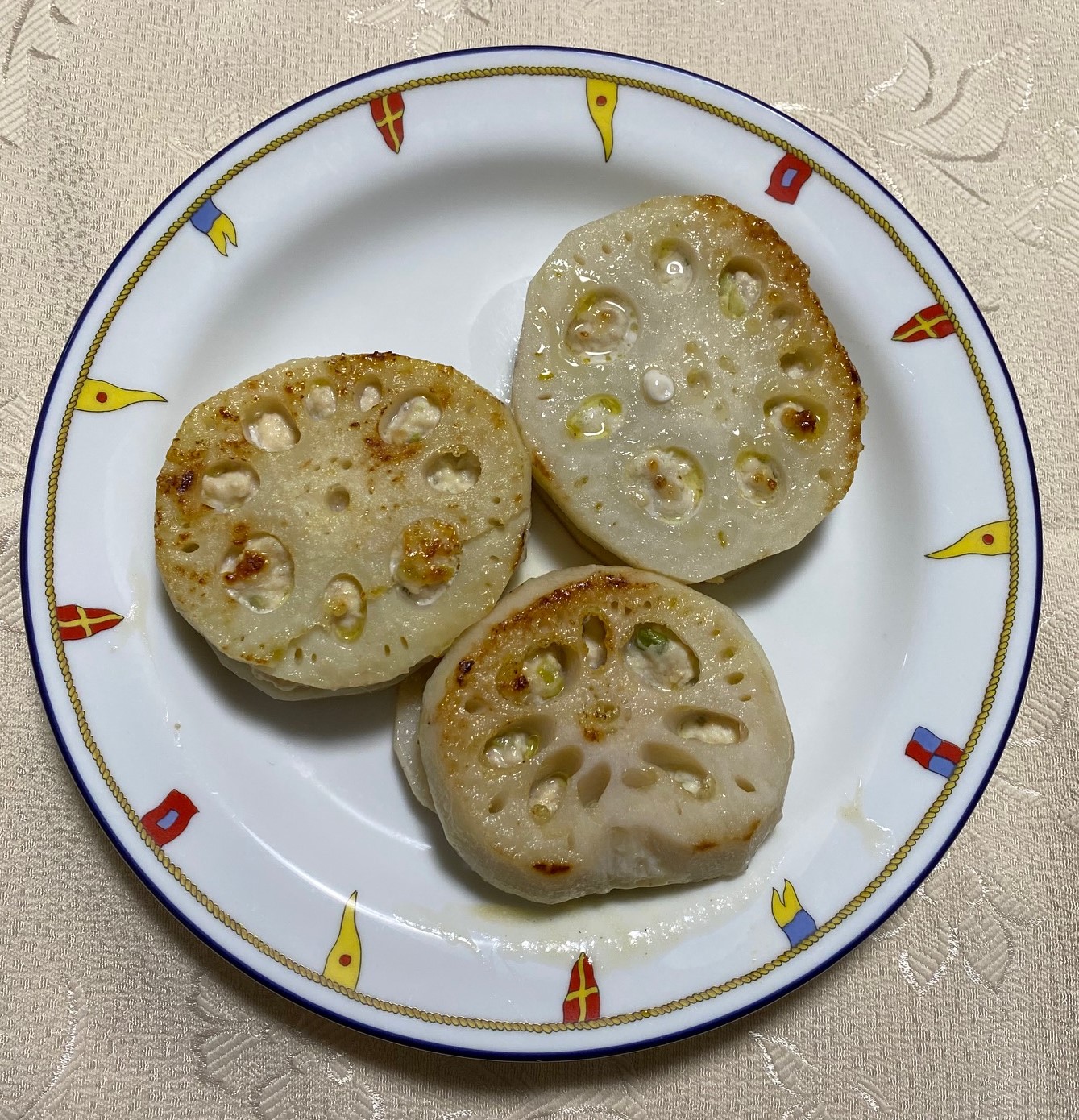 れんこんのひき肉はさみ焼き